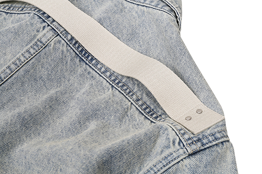 リックオウエンス グラデーションイエローのウォッシュダメージデニムジャケット