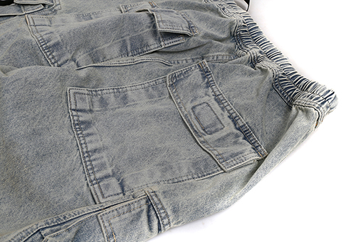 リックオウエンス ウォッシュダメージ破れしたグラデーションイエローのワイドレッグワークウェアジーンズ