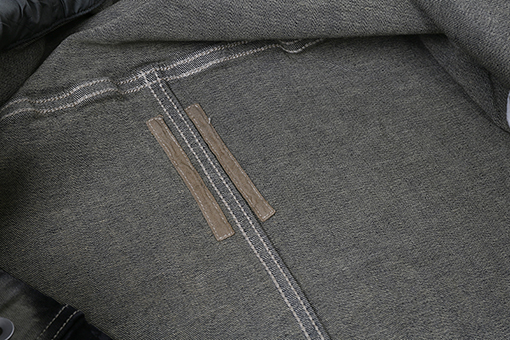 リックオウエンススーパーコピー 不規則なカットのパッチワークコーティングジャケット