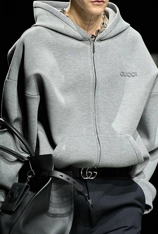 グッチ アップリケ バーンアウト 刺繍 ジップアップ パーカー