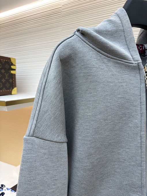 グッチ アップリケ バーンアウト 刺繍 ジップアップ パーカー