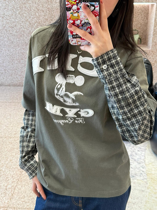 アクネストゥディオズ ACNE GYM ダメージロゴフェイクツーピース長袖シャツ