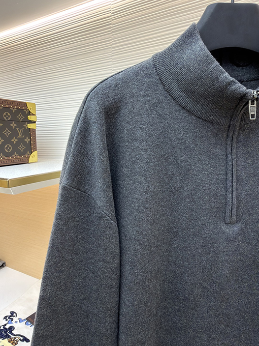 バレンシアガ Balenciaga スタンドカラーハーフジップコットンニットセーター