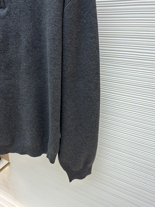 バレンシアガ Balenciaga スタンドカラーハーフジップコットンニットセーター