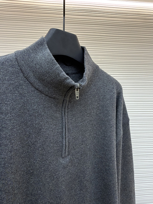 バレンシアガ Balenciaga スタンドカラーハーフジップコットンニットセーター