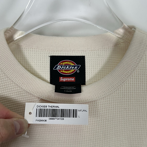 シュプリーム X DICKIESスーパーコピー ワッフルニットの長袖サーマルシャツ
