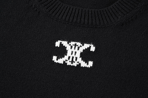 セリーヌ 凱旋門ジャカードクルーネックセーター