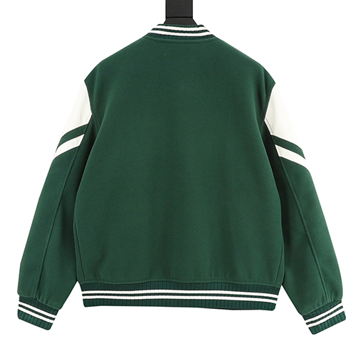 セリーヌ 大きなCのパッチワーク刺繍りベースボールジャケット