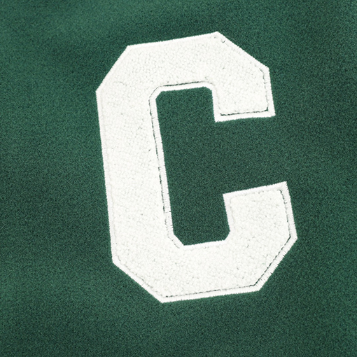 セリーヌ 大きなCのパッチワーク刺繍りベースボールジャケット