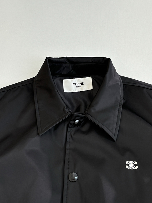 セリーヌ ストライプのカラーブロック凱旋門刺繍りジャケット