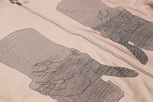 リックオウエンス ファラオの刺繍入り肖像コート