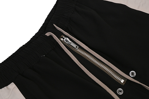 リックオウエンスコピー ホワイトトリムのストレートワイドレッグパンツ