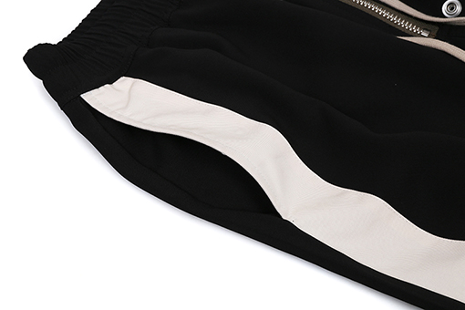 リックオウエンスコピー ホワイトトリムのストレートワイドレッグパンツ