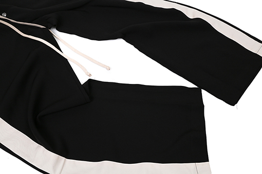 リックオウエンスコピー ホワイトトリムのストレートワイドレッグパンツ