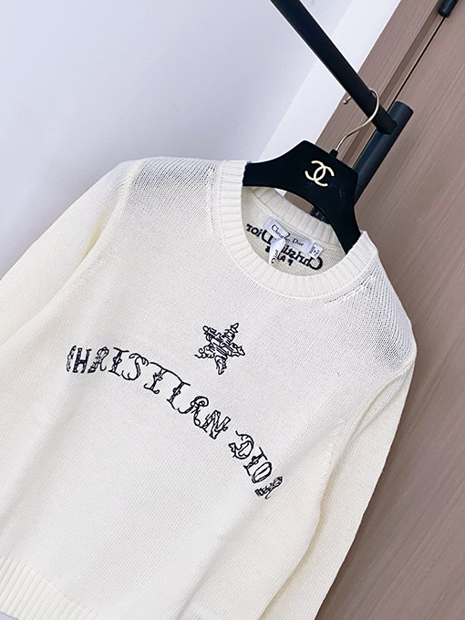 ディオールスーパーコピー 新しい新ロゴ柄長袖セーター