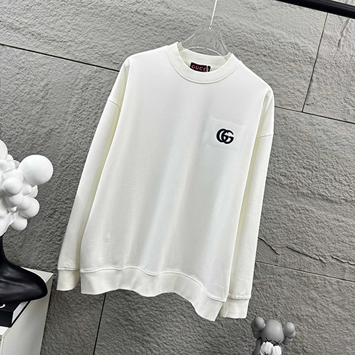 グッチ クラシックなダブルGロゴ刺繍スウェットシャツ