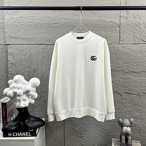 グッチ クラシックなダブルGロゴ刺繍スウェットシャツ