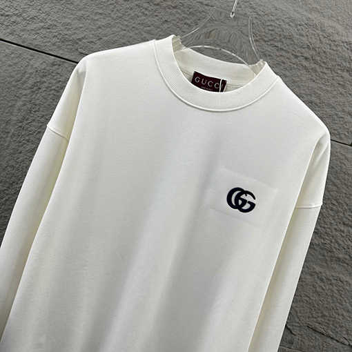 グッチ クラシックなダブルGロゴ刺繍スウェットシャツ