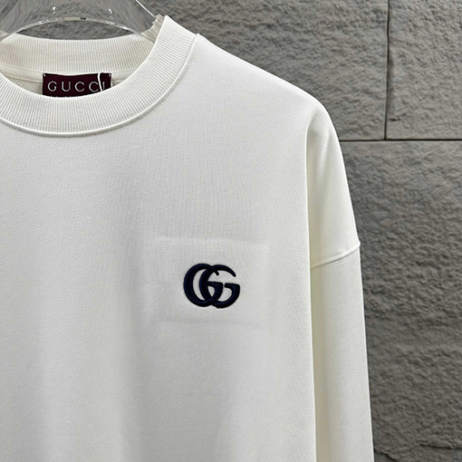 グッチ クラシックなダブルGロゴ刺繍スウェットシャツ
