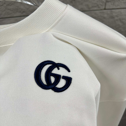 グッチ クラシックなダブルGロゴ刺繍スウェットシャツ