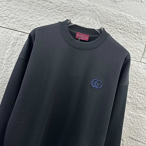 グッチ クラシックなダブルGロゴ刺繍スウェットシャツ