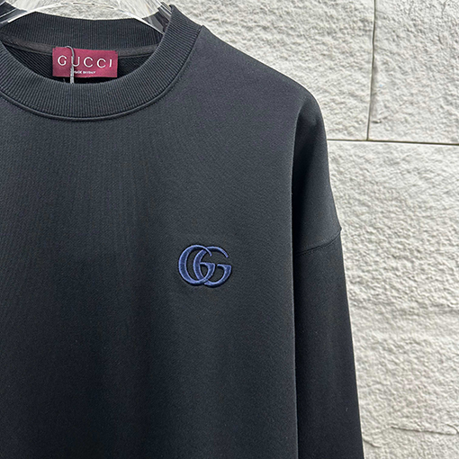グッチ クラシックなダブルGロゴ刺繍スウェットシャツ