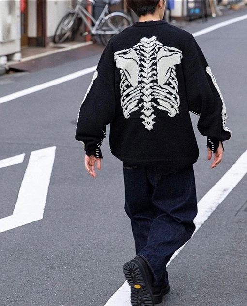 セントマイケル Vlone 破壊するをスケルトンがセーター