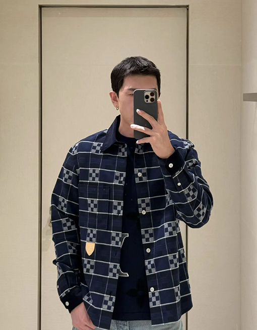 ルイヴィトン チェック柄フランネルシャツ
