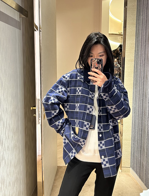 ルイヴィトン チェック柄フランネルシャツ