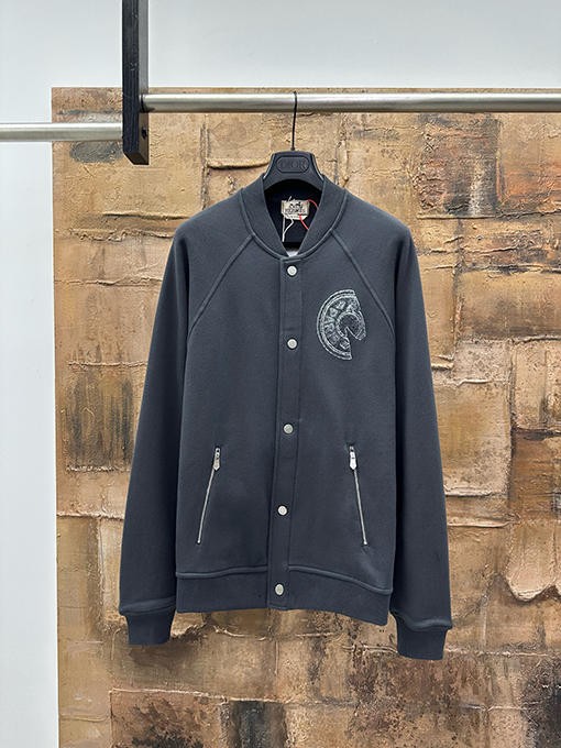 エルメススーパーコピー サドルタオル刺繍入りベースボールジャケット