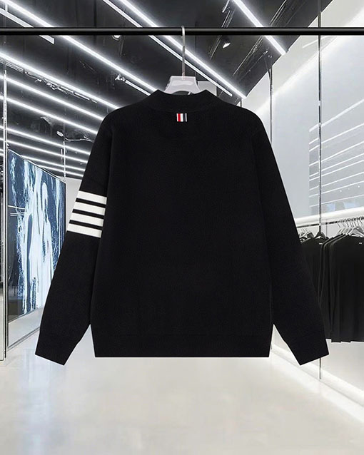 トムブラウン カラーブロックジッパー4本ストライプストライプニットセータージャケットウールセーター