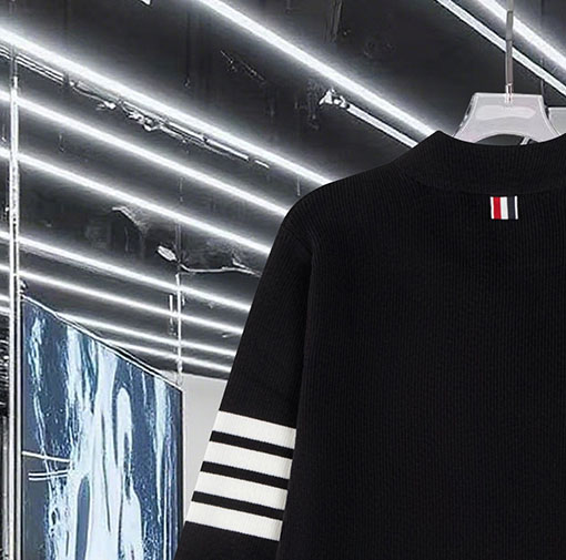 トムブラウン カラーブロックジッパー4本ストライプストライプニットセータージャケットウールセーター