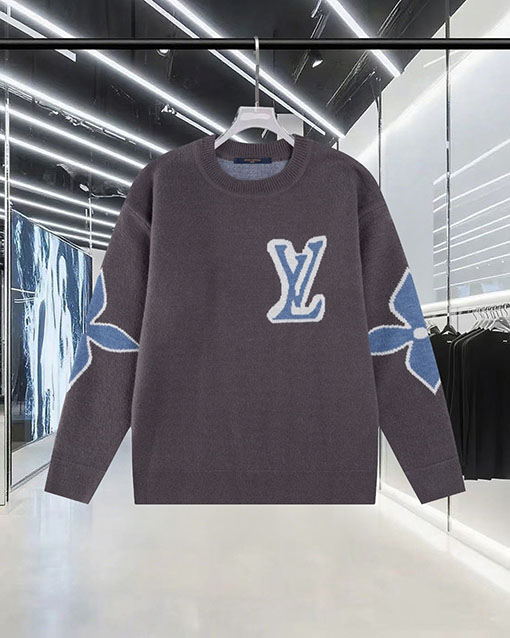 ルイヴィトン 大きなロゴジャカードセーター