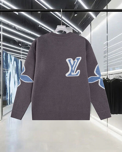 ルイヴィトン 大きなロゴジャカードセーター
