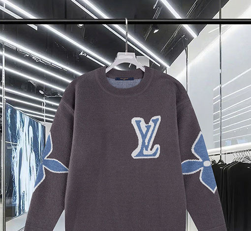 ルイヴィトン 大きなロゴジャカードセーター