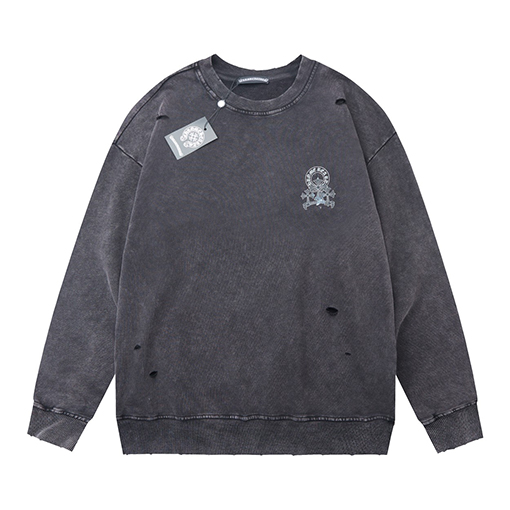 クロムハーツ クロスプリントレタークルーネックスウェットシャツ