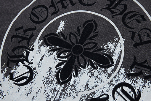 クロムハーツ 新作クロスプリントフロックレタークルーネックスウェットシャツ