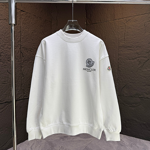 モンクレール スタイリッシュなレターロゴパッチシリコンクルーネックスウェットシャツ