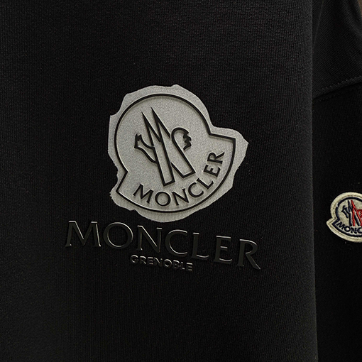 モンクレール スタイリッシュなレターロゴパッチシリコンクルーネックスウェットシャツ