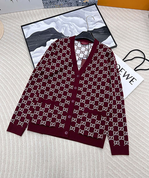 グッチコピー リバーシブルモノグラムニットジャカードカーディガン