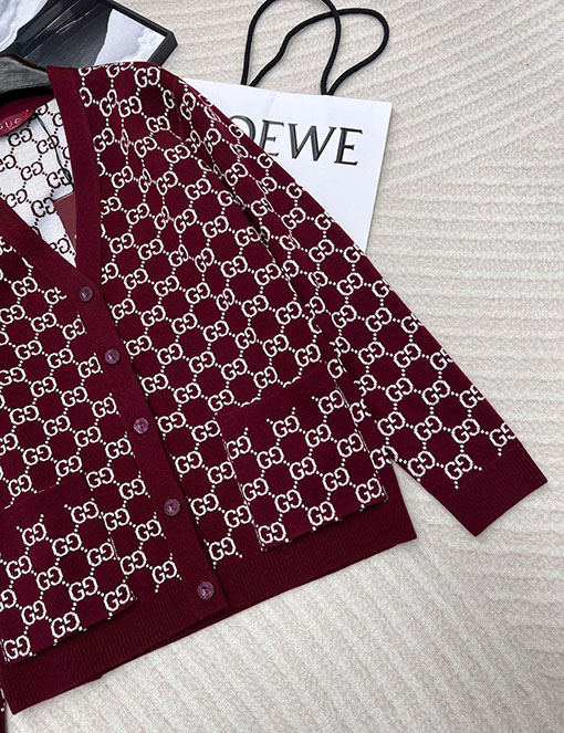 グッチコピー リバーシブルモノグラムニットジャカードカーディガン