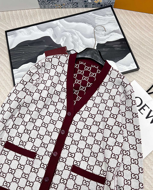 グッチコピー リバーシブルモノグラムニットジャカードカーディガン