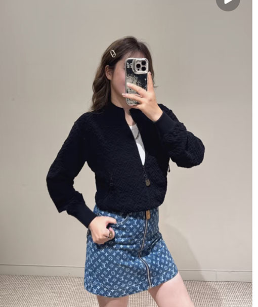 ルイヴィトン ジッパー付きジャカードニットカーディガン