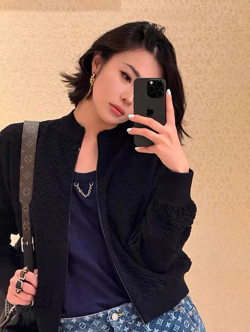 ルイヴィトン ジッパー付きジャカードニットカーディガン