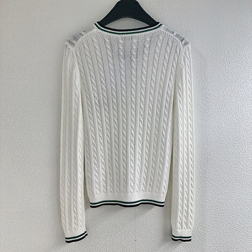 ディオールスーパーコピー レディース刺繍りVネック長袖ニットトップス