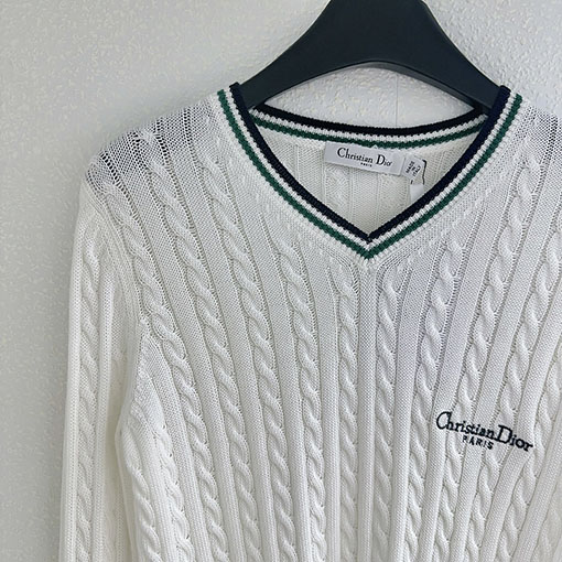 ディオールスーパーコピー レディース刺繍りVネック長袖ニットトップス