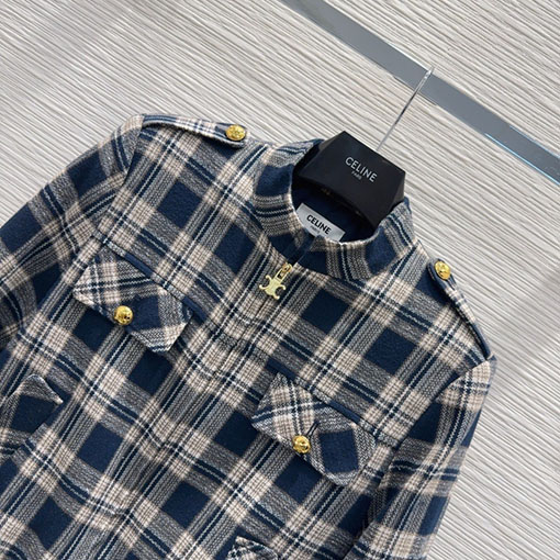 セリーヌ 新しいクラシックなチェック柄コート