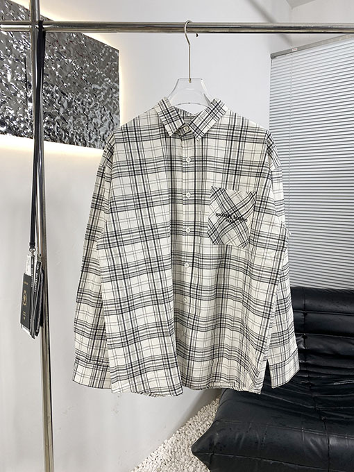 マルタンマルジェラ 新しいチェック柄の長袖シャツ