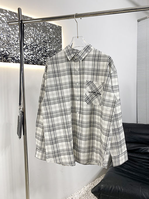 マルタンマルジェラ 新しいチェック柄の長袖シャツ