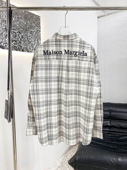 マルタンマルジェラ 新しいチェック柄の長袖シャツ
